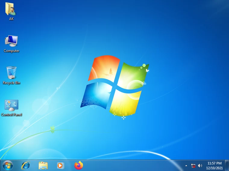 Sistema operativo Windows 7.