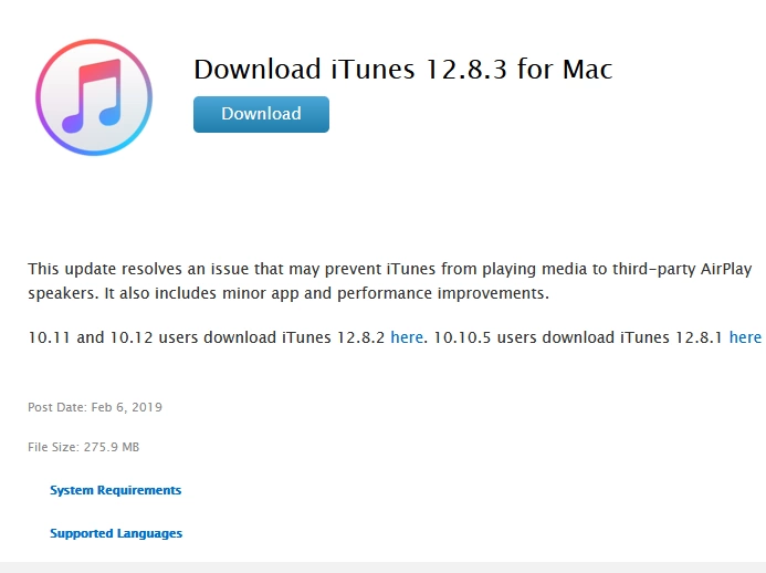 Descargar e instalar iTunes en una Mac