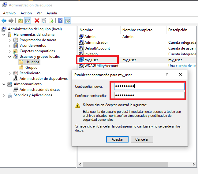 Restablecer una contraseña de Windows 7 desde una cuenta administrativa.
