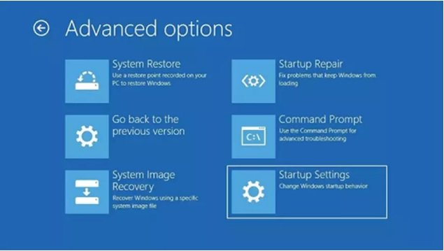 Opciones avanzadas del modo seguro en Windows 10